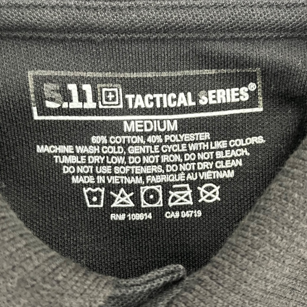 5.11 Tactical Series Mens Medium Polo Shirt Black Utility Pocket Short Sleeve - Picture 2 of 7